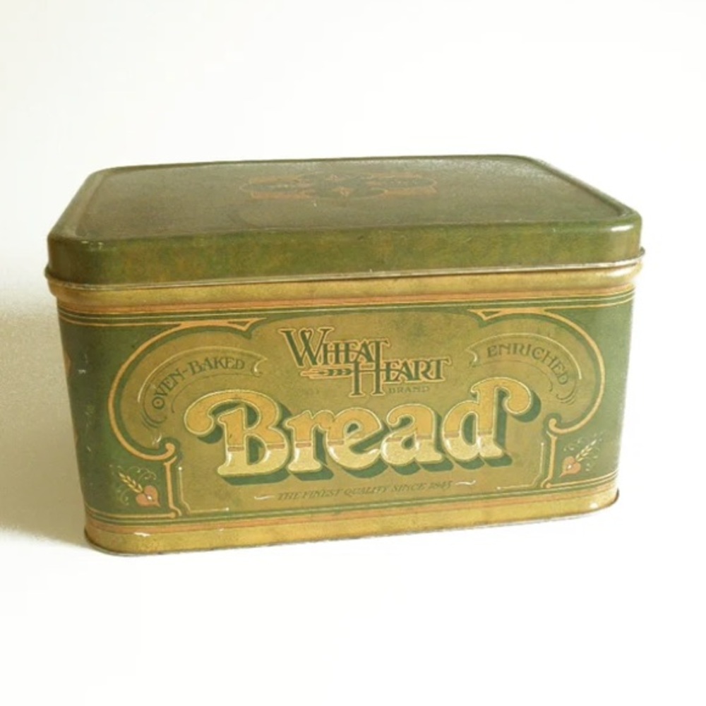 *SOLD* 1970s Wheat Heart Bread Box